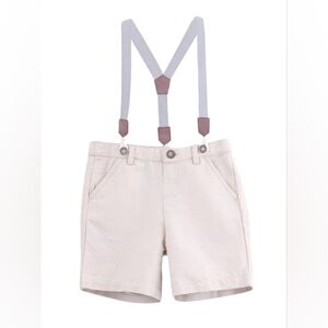Beebay Kids | Beige Solid Shorts With Suspenders